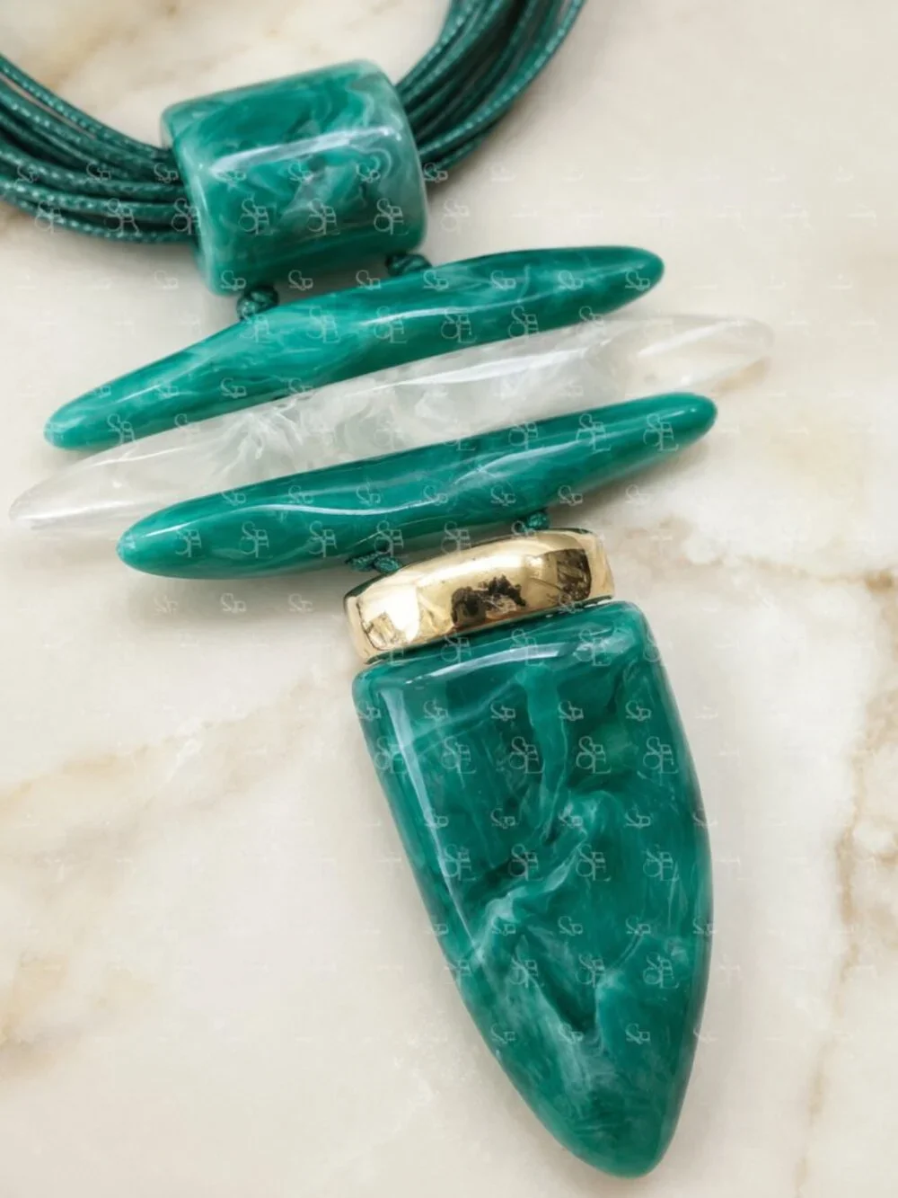 Bold Sculptural Cord Necklace Set With Earrings - Picture 6 of 8